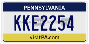 KKE2254  license plate in PA