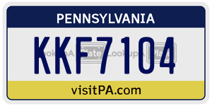 KKF7104 license plate in Pennsylvania