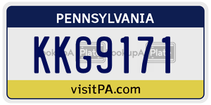 KKG9171  license plate in PA