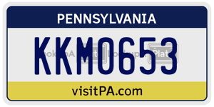 KKM0653  license plate in PA