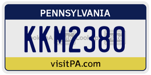 KKM2380  license plate in PA