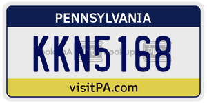 KKN5168  license plate in PA