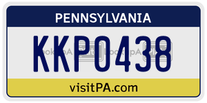 KKP0438 license plate in Pennsylvania