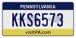 KKS6573  license plate in PA