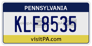 KLF8535  license plate in PA
