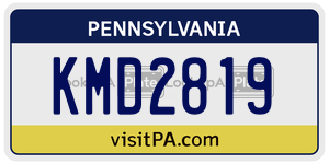 KMD2819 license plate in Pennsylvania