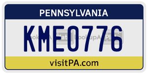 KME0776 license plate in Pennsylvania