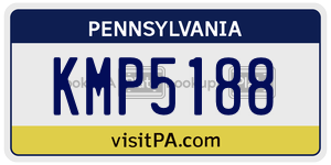 KMP5188 license plate in Pennsylvania