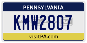 KMW2807  license plate in PA