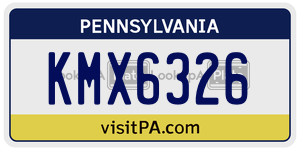 KMX6326  license plate in PA