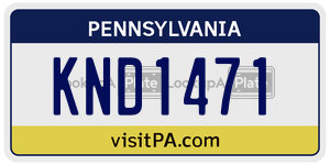 KND1471  license plate in PA