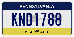 KND1788  license plate in PA