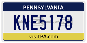 KNE5178 license plate in Pennsylvania