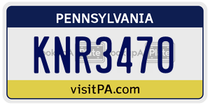 KNR3470  license plate in PA