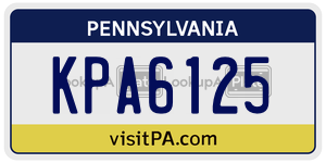 KPA6125 license plate in Pennsylvania