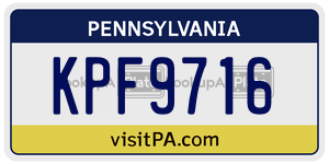 KPF9716 license plate in Pennsylvania