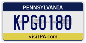 KPG0180  license plate in PA