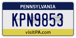 KPN9853  license plate in PA