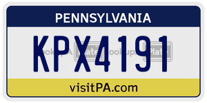 KPX4191 license plate in Pennsylvania