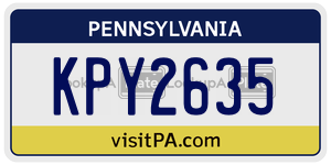 KPY2635  license plate in PA
