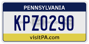KPZ0290 license plate in Pennsylvania
