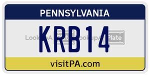 KRB14  license plate in PA