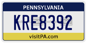 KRE8392  license plate in PA