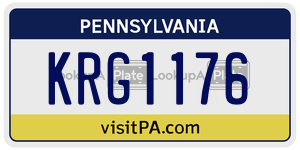 KRG1176 license plate in Pennsylvania