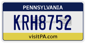 KRH8752  license plate in PA