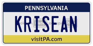 KRISEAN  license plate in PA