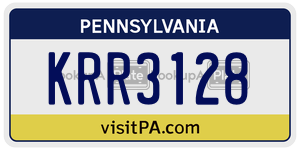 KRR3128 license plate in Pennsylvania