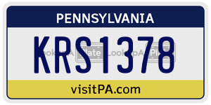 KRS1378  license plate in PA
