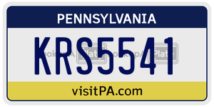 KRS5541  license plate in PA
