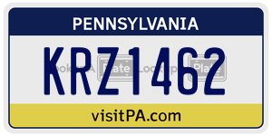 KRZ1462  license plate in PA