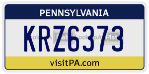 KRZ6373  license plate in PA