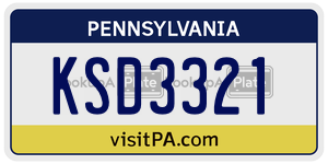 KSD3321  license plate in PA