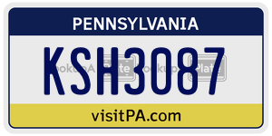 KSH3087  license plate in PA