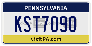 KST7090 license plate in Pennsylvania