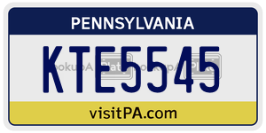 KTE5545  license plate in PA