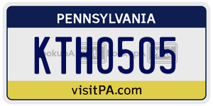 KTH0505 license plate in Pennsylvania