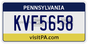 KVF5658  license plate in PA