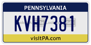 KVH7381  license plate in PA