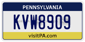 KVW8909  license plate in PA