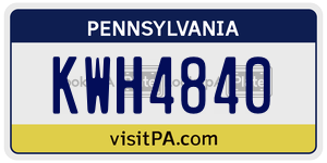 KWH4840  license plate in PA