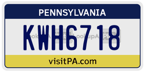 KWH6718 license plate in Pennsylvania