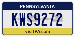 KWS9272  license plate in PA
