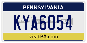 KYA6054  license plate in PA