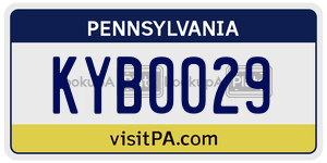 KYB0029  license plate in PA
