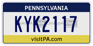 KYK2117  license plate in PA