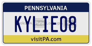 KYLIE08 license plate in Pennsylvania